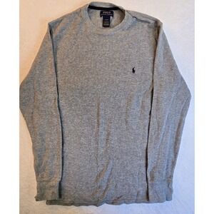 Polo Ralph Lauren Men's Medium Gray Long Sleeve T Shirt Thermal Waffle Knit